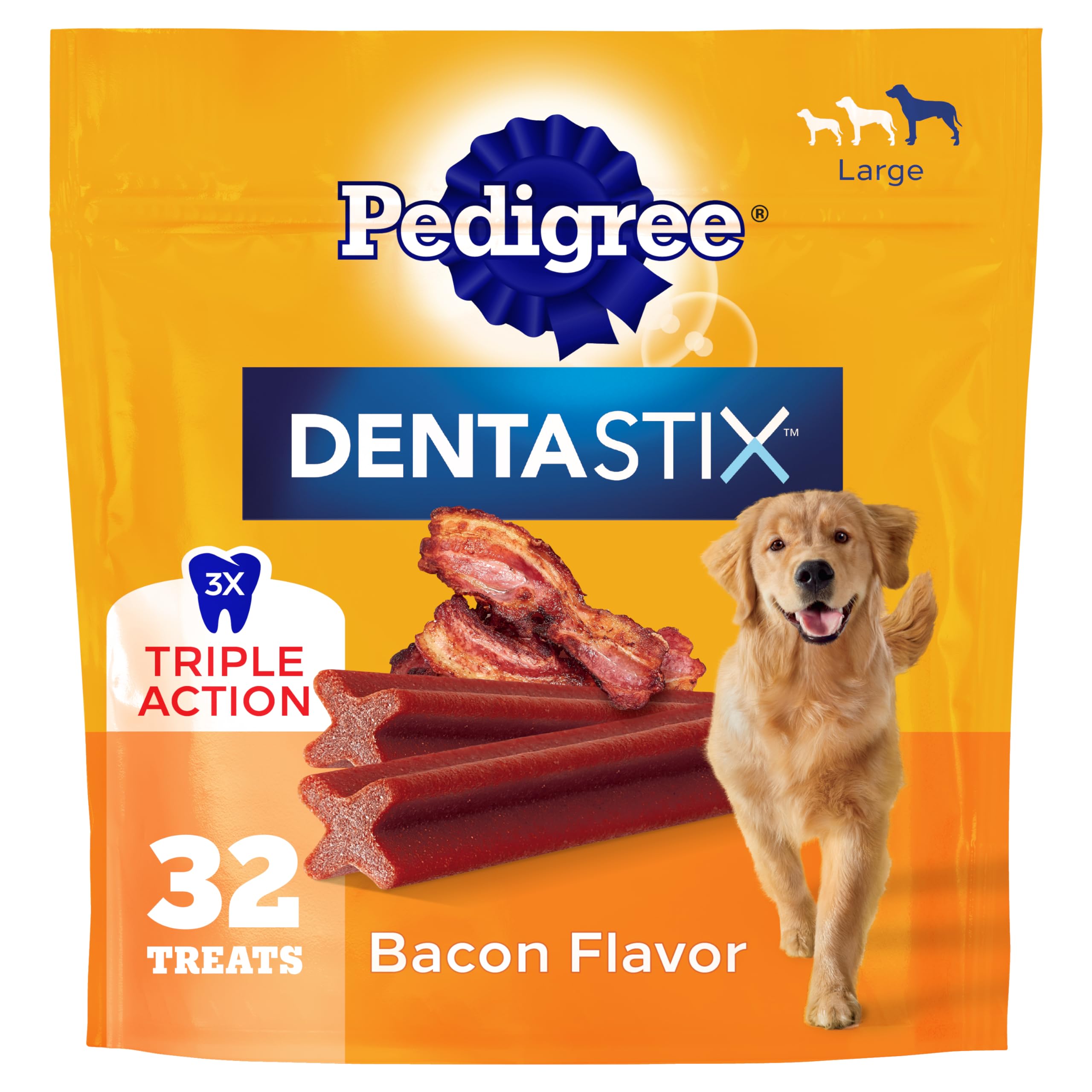 Pedigree Dentastix — Premios Dentales de Acción Triple para Perros de Raza Grande