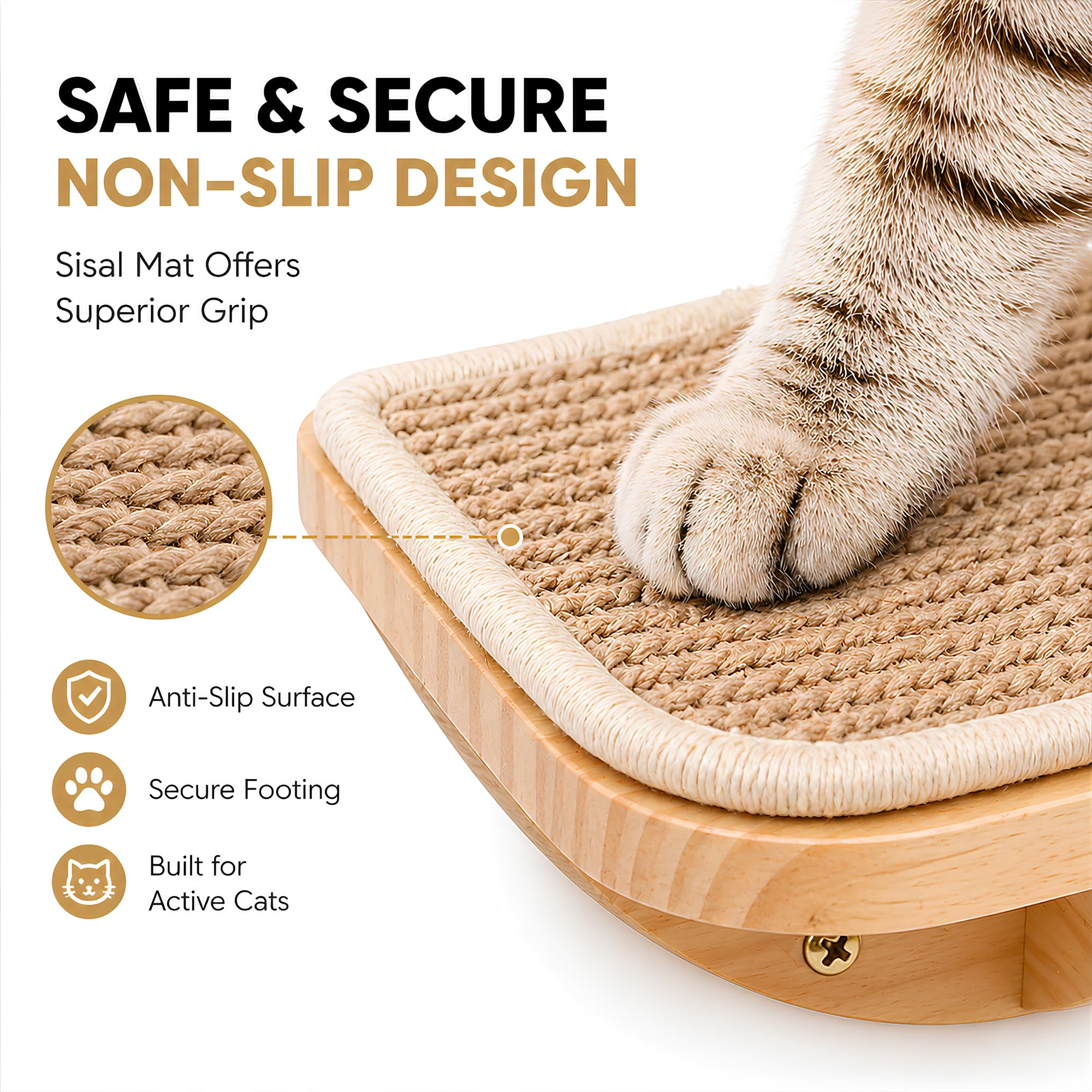 PELUO Curved — Cama Flotante para Gato con 2 Escalones de Pared y Percha de Ventana
