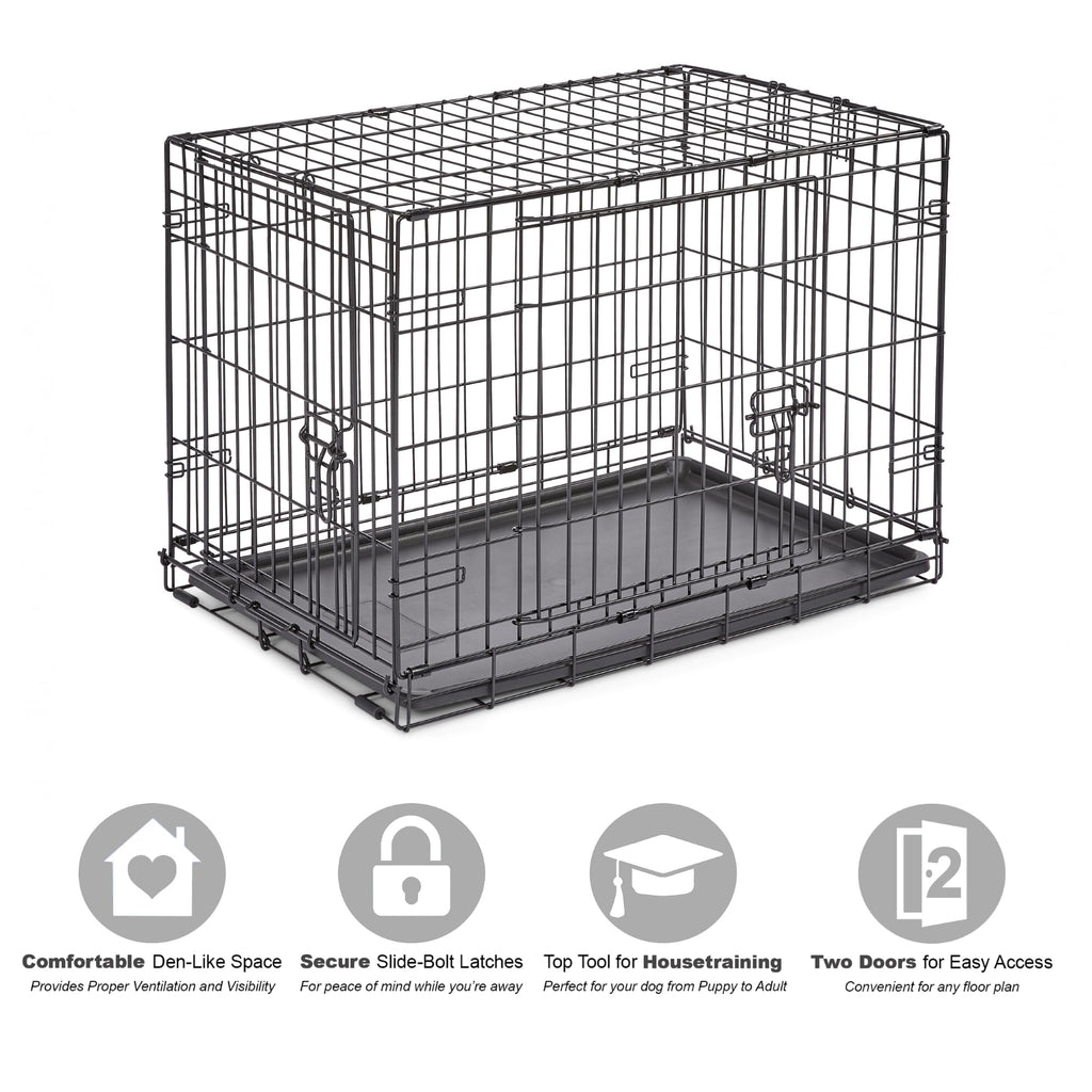 New World — Jaula para Perro Plegable de Metal con Doble Puerta