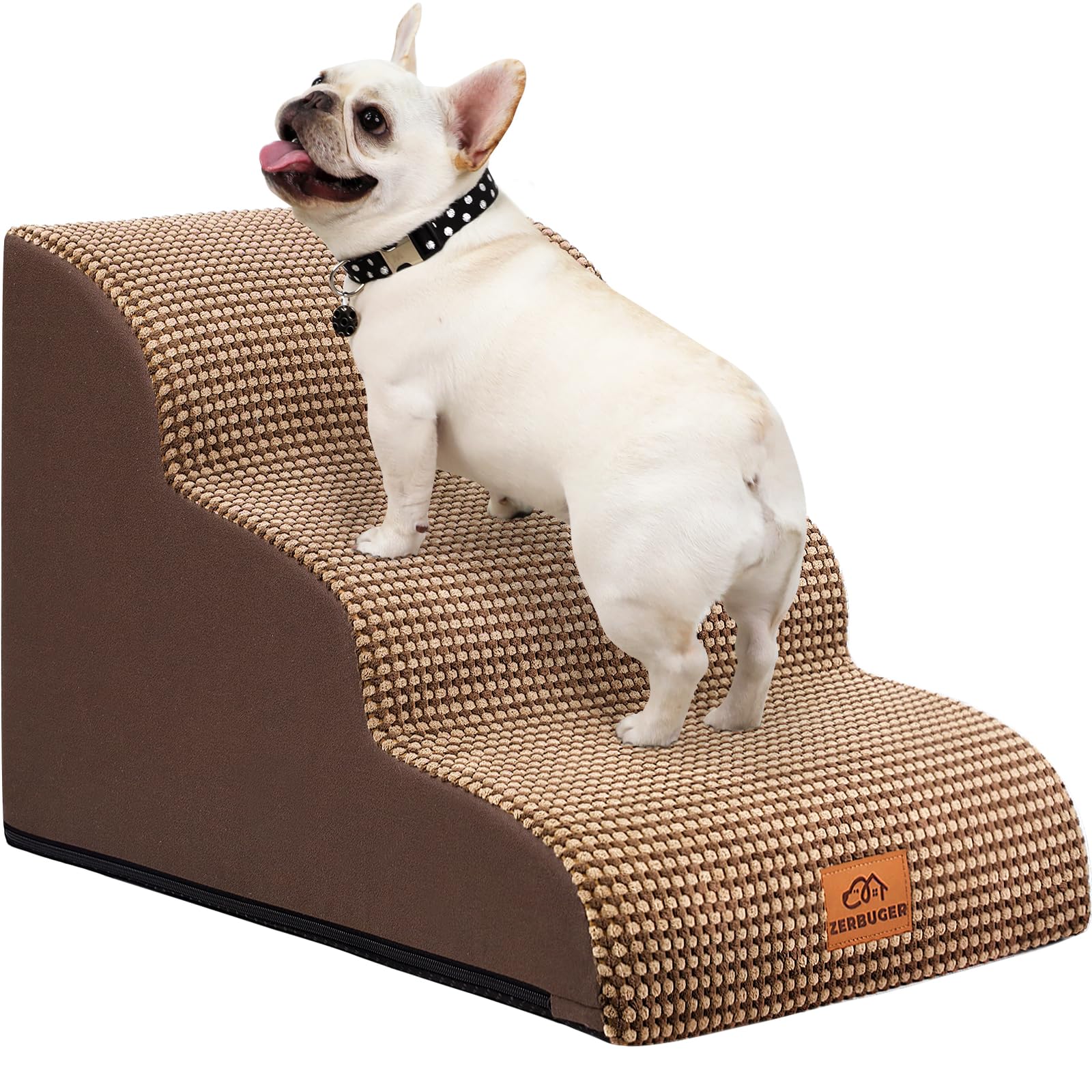 Zerbuger — Escalera y Rampa de Espuma para Perros y Gatos — Escalones Antideslizantes para Cama, Sofá y Silla