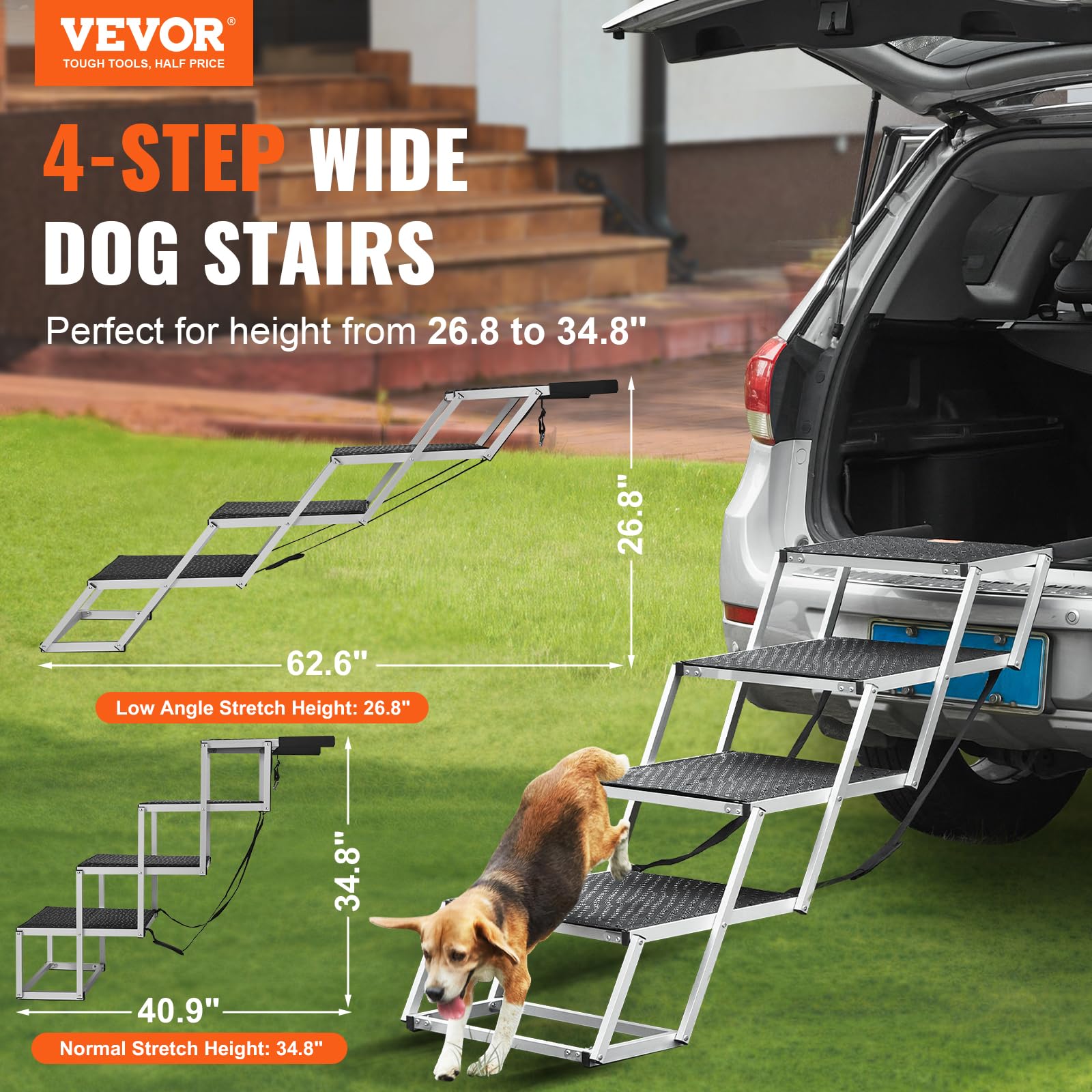 VEVOR — Escalera para Mascotas — Escalones para Subir a Cama, Sofá o Muebles para Perro y Gato