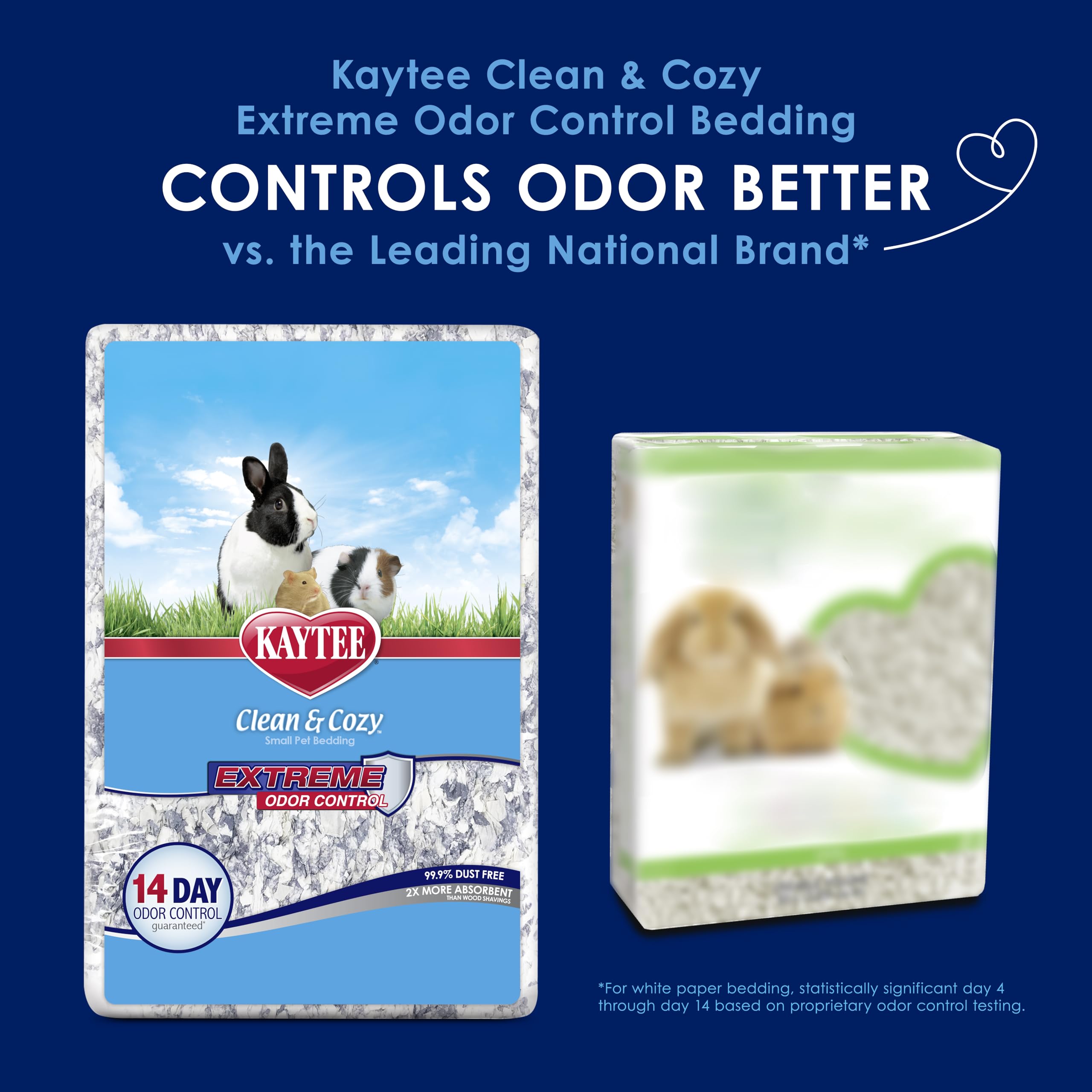 Kaytee Clean & Cozy Extreme Odor Control — Cama y Sustrato Absorbente con Control de Olores para Cobayos, Conejos, Hámsters, Jerbos y Chinchillas