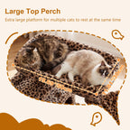 Heybly Torre para Gatos Grandes — Árbol Multinivel con Perchas Anchas, Cueva y Tablero Rascador para Gatos de hasta 9 kg
