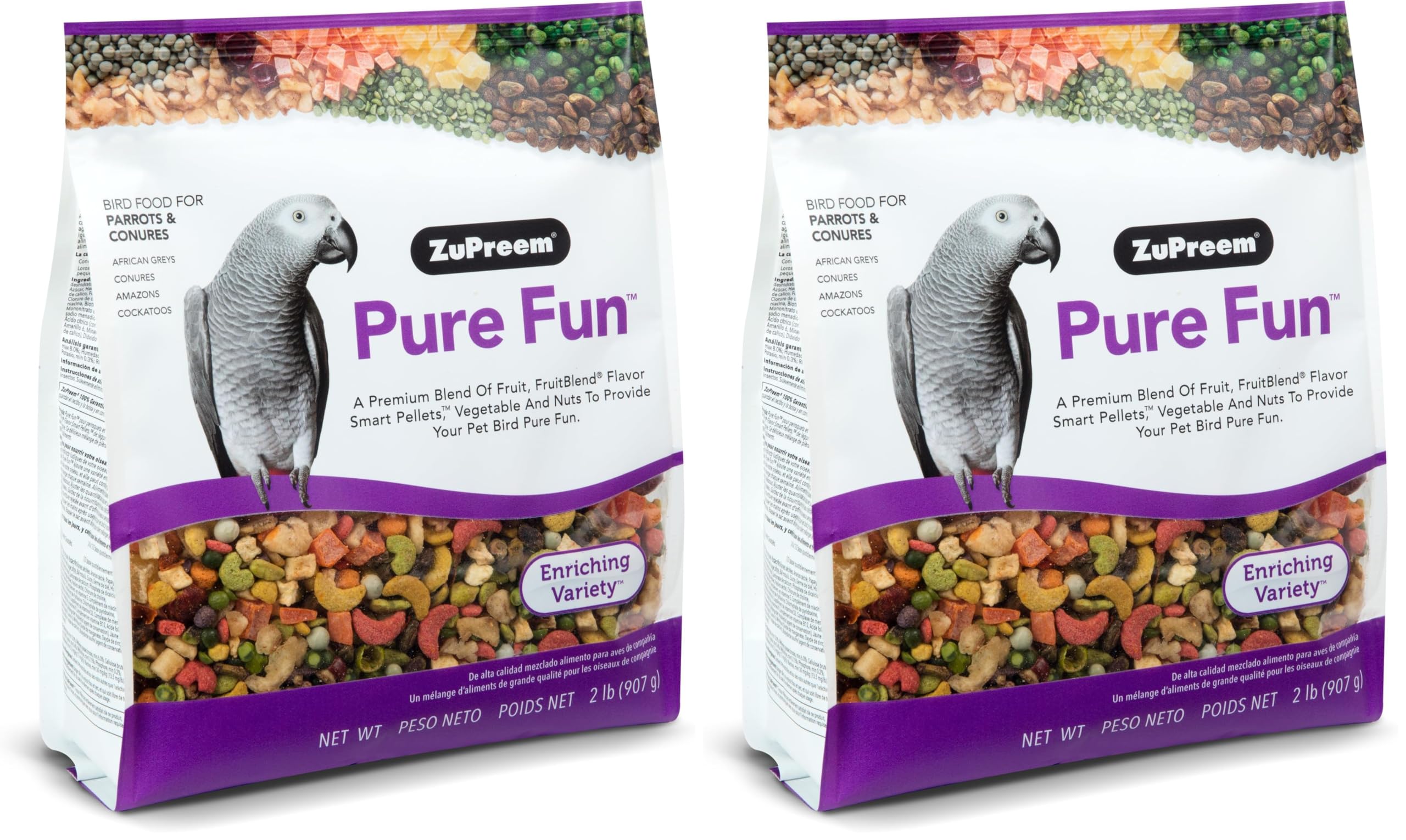 ZuPreem FruitBlend — Alimento en Pellets para Aves Medianas y Grandes (Loro, Conure, Caique, Gris Africano, Eclectus, Cacatúa Pequeña)