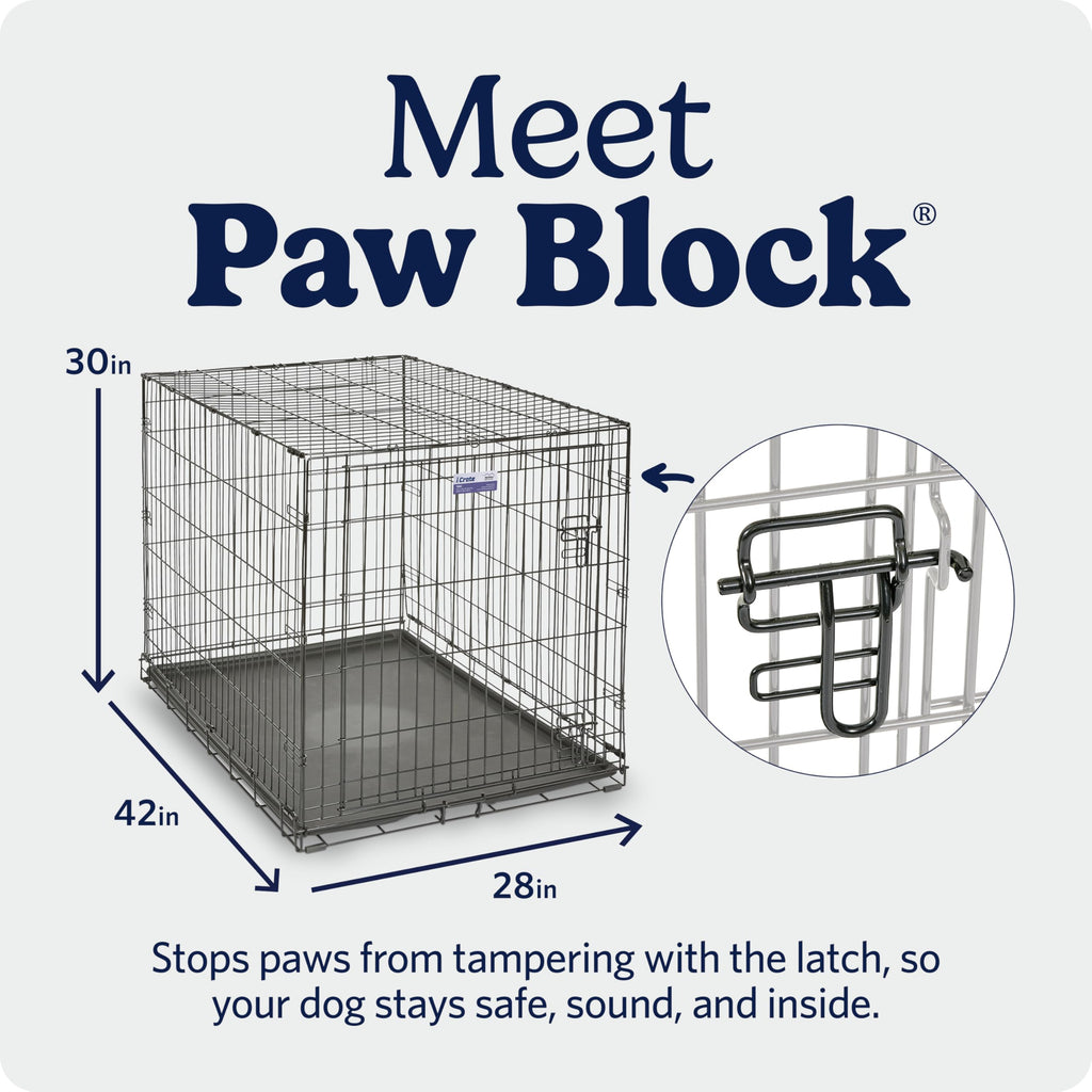MidWest iCrate — Jaula Plegable de Doble Puerta con Divisor para Perros Medianos