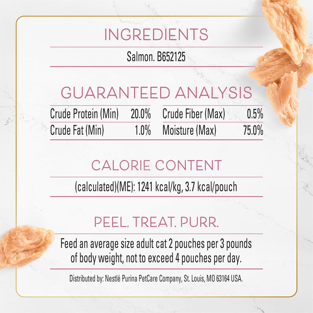 Purina Fancy Feast Purely Natural — Paquete Variado de Snacks para Gatos con Pollo, Atún y Salmón (5 sobres de 10 piezas c/u)