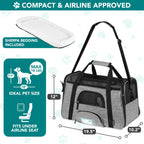 PetAmi — Transportadora de Viaje Aprobada por Aerolíneas con Cama Sherpa para Gatos y Perros Pequeños