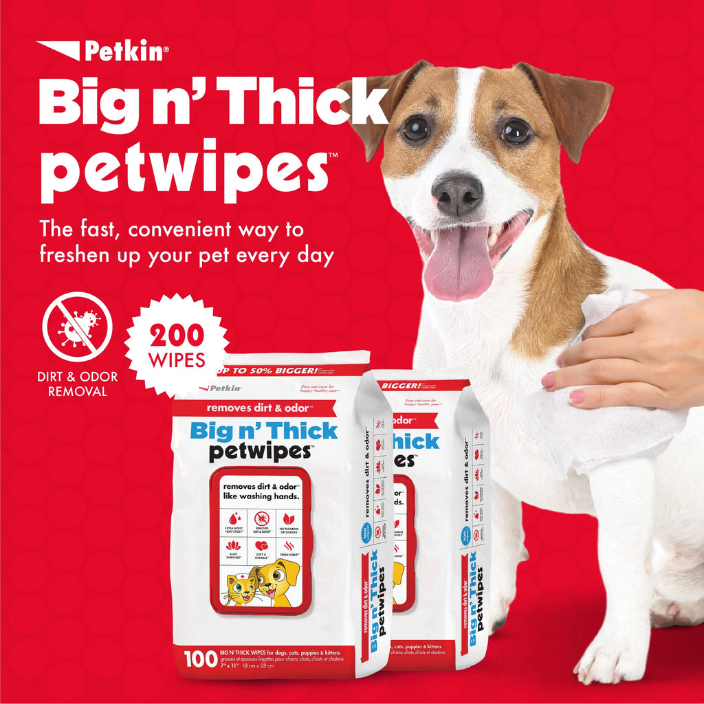 Petkin Pet Wipes — Toallitas Húmedas para Perros y Gatos, Limpieza de Orejas, Cara, Ojos y Cuerpo