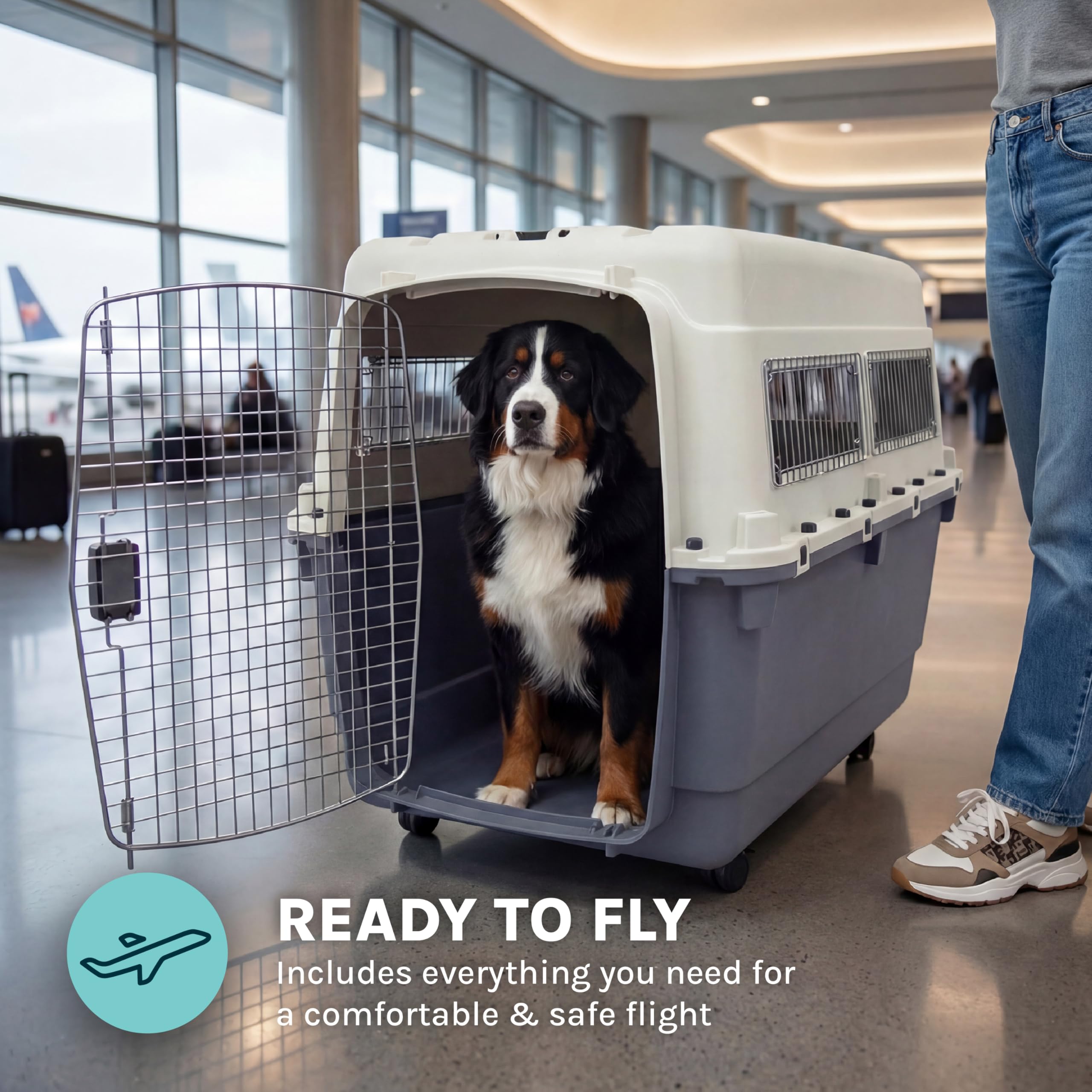 SportPet — Kennel de Viaje Certificado por Aerolíneas con Comederos para Perros y Gatos