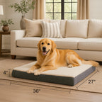 Petmaker — Cama Ortopédica con Memory Foam y Cubierta de Sherpa Lavable para Perro