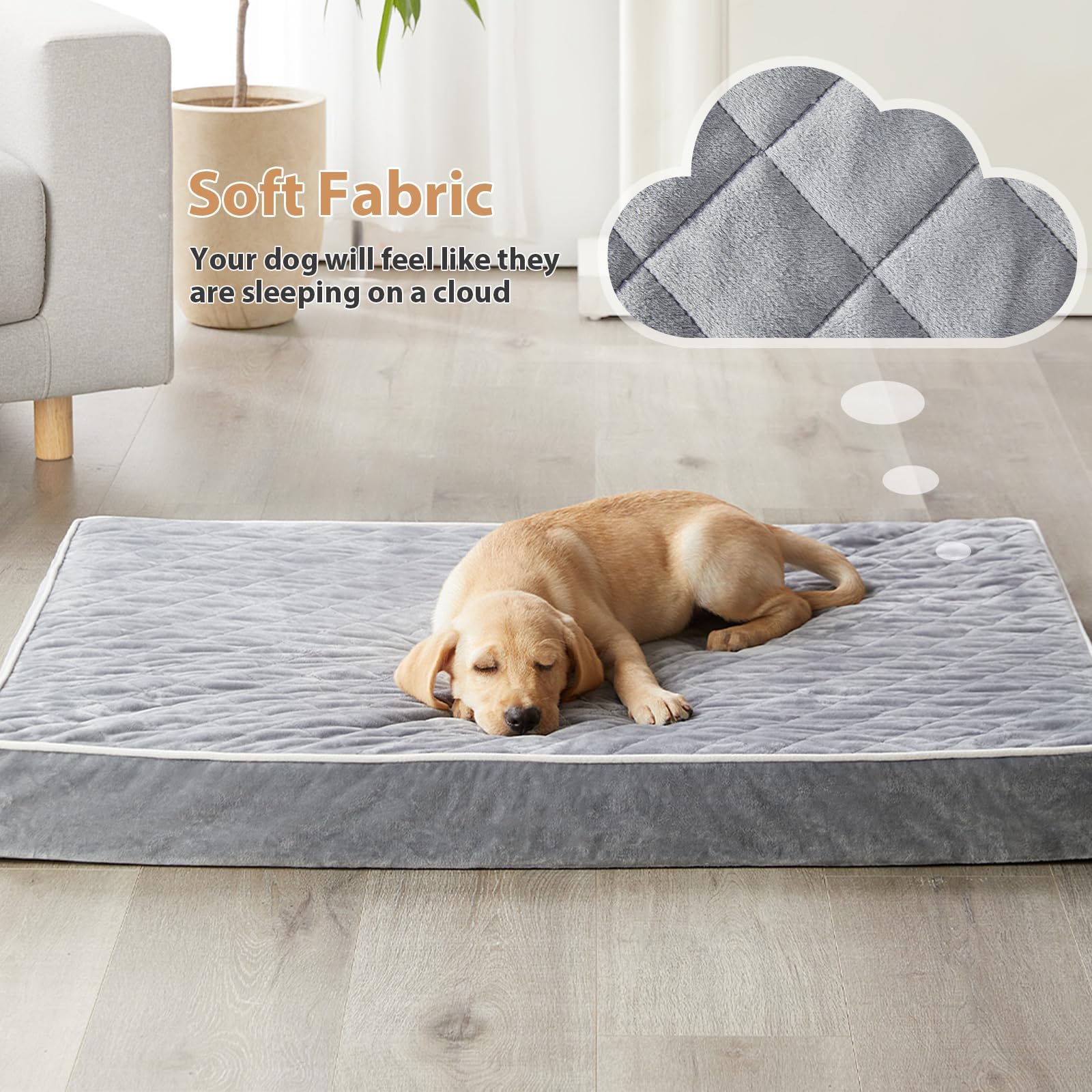 WNPETHOME — Cama Ortopédica Impermeable con Funda Lavable y Base Antideslizante para Perro
