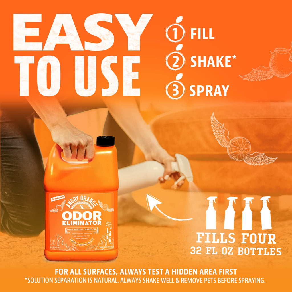 Angry Orange — Eliminador de Olores para Mascotas con Aceite Natural de Naranja para Orina de Perro y Gato, Manchas en Alfombras y Malos Olores