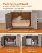 Feandrea Torre Rascador para Gato con Mueble para Arenero Integrado — Centro de Actividades 2 en 1 con Cojines Lavables y Postes de Sisal