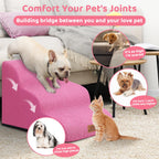 Zerbuger — Escalera y Rampa de Espuma para Perros y Gatos — Escalones Antideslizantes para Cama, Sofá y Silla