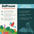ZuPreem FruitBlend — Alimento en Pellets para Aves Medianas y Grandes (Loro, Conure, Caique, Gris Africano, Eclectus, Cacatúa Pequeña)