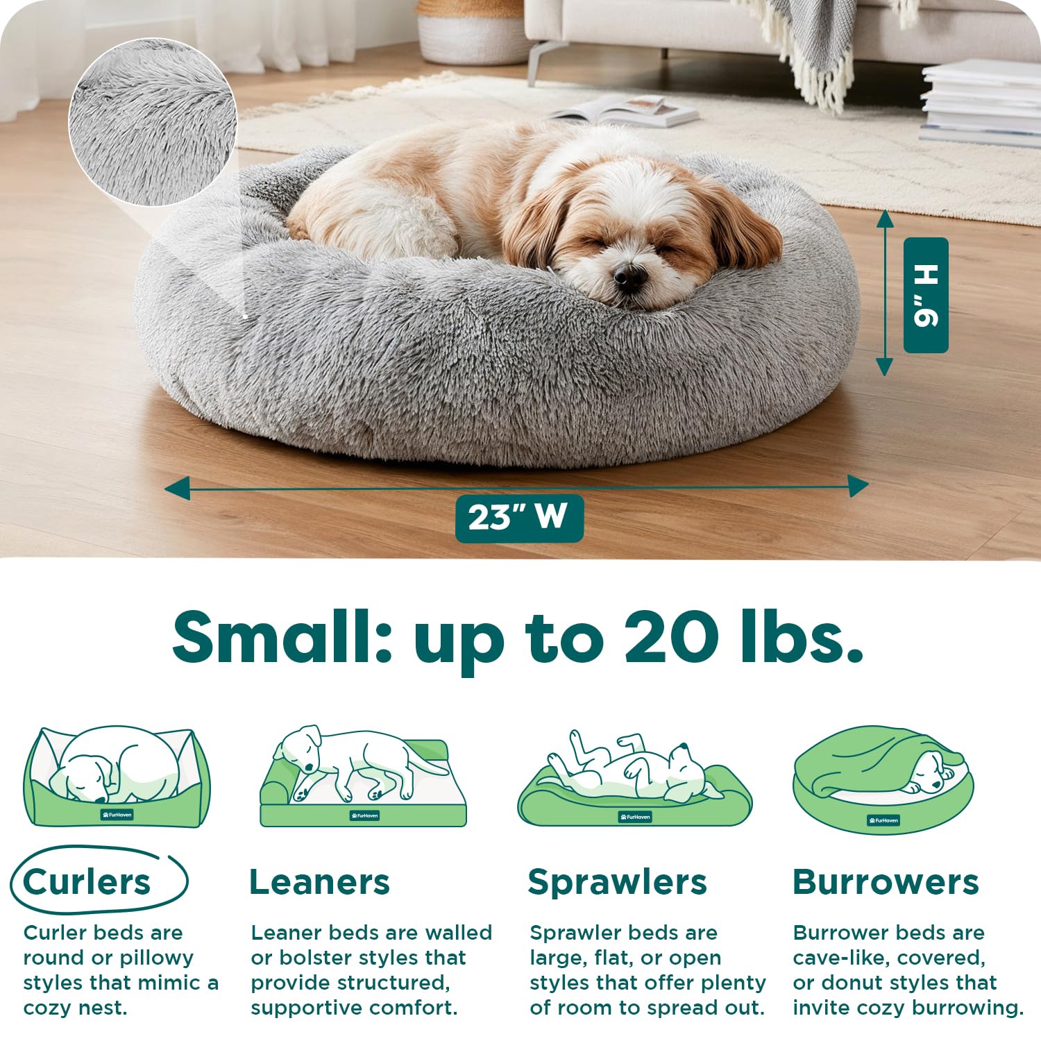 FurHaven Calming Cuddler — Cama Donut Calmante de Peluche para Perros y Gatos