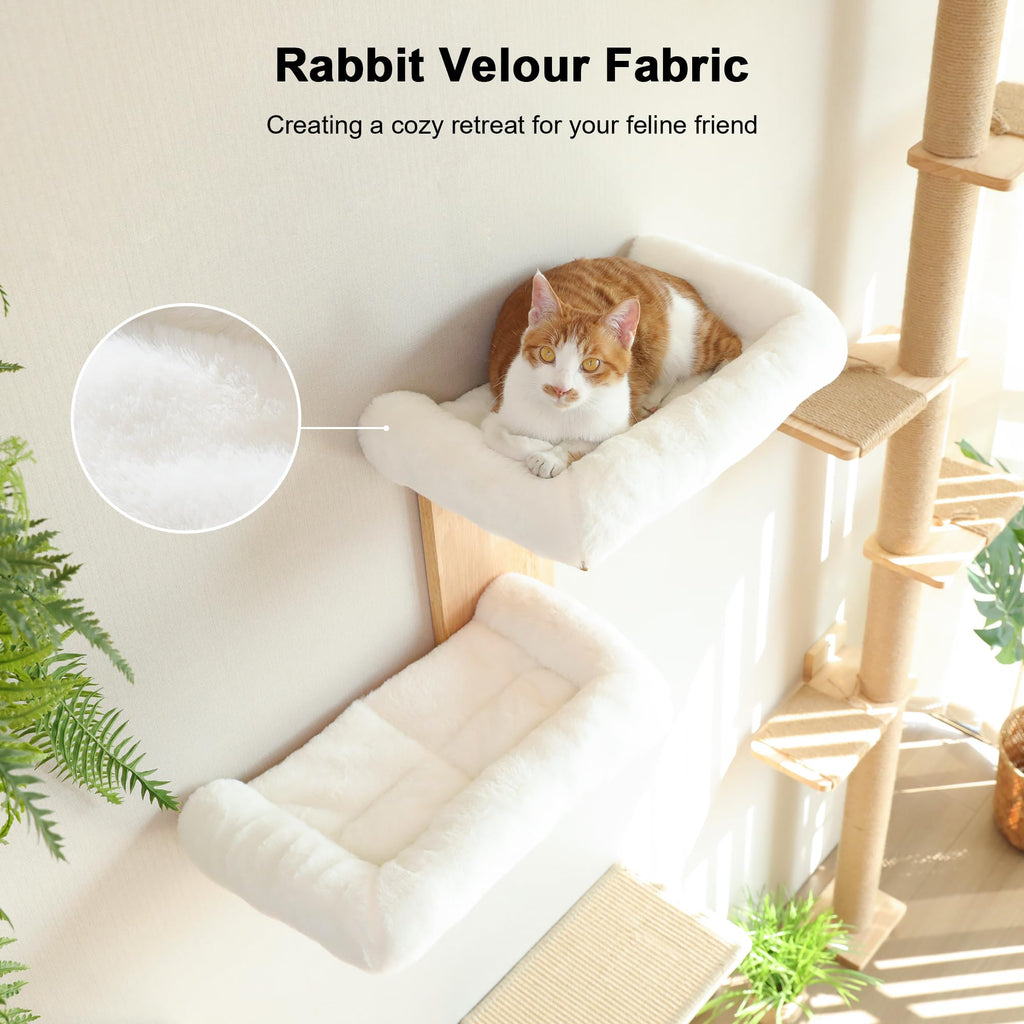 FUKUMARU — Repisas de Pared para Gatos, Plataformas Flotantes de Madera con Forma de Árbol para Trepar, Jugar y Descansar
