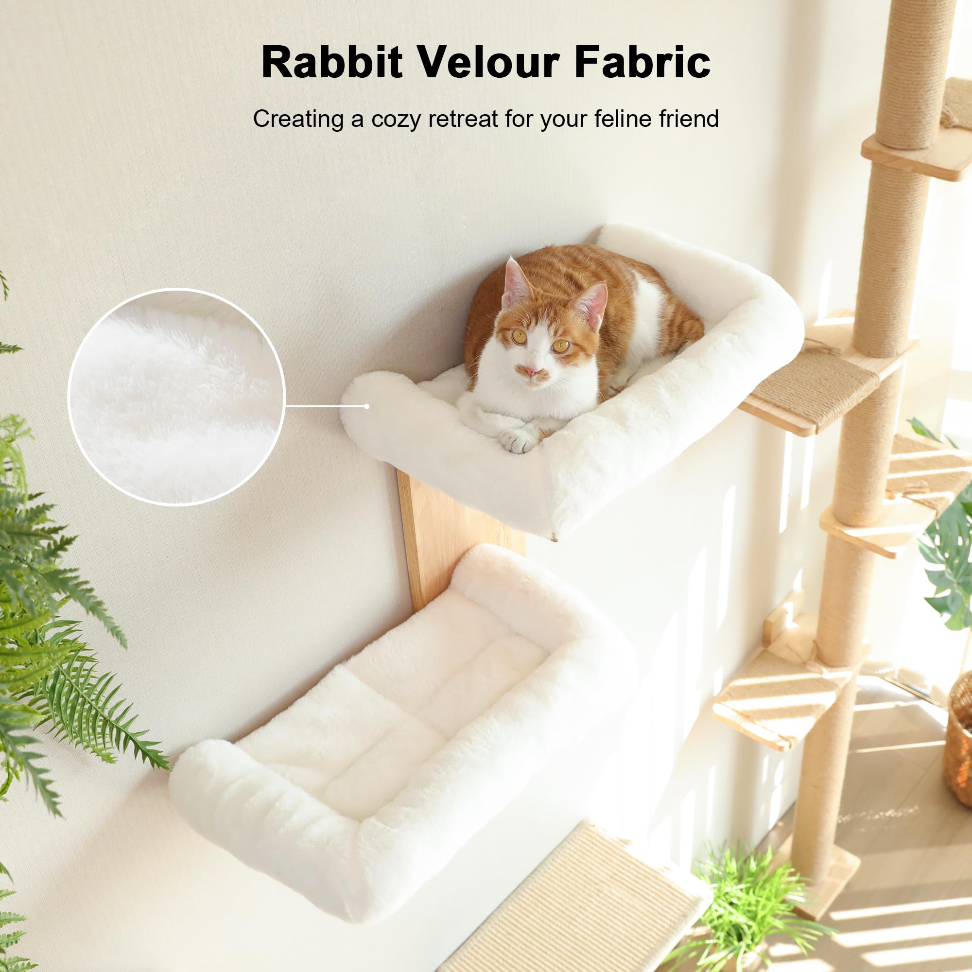FUKUMARU — Repisas de Pared para Gatos, Plataformas Flotantes de Madera con Forma de Árbol para Trepar, Jugar y Descansar