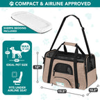 PetAmi — Transportadora de Viaje Aprobada por Aerolíneas con Cama Sherpa para Gatos y Perros Pequeños