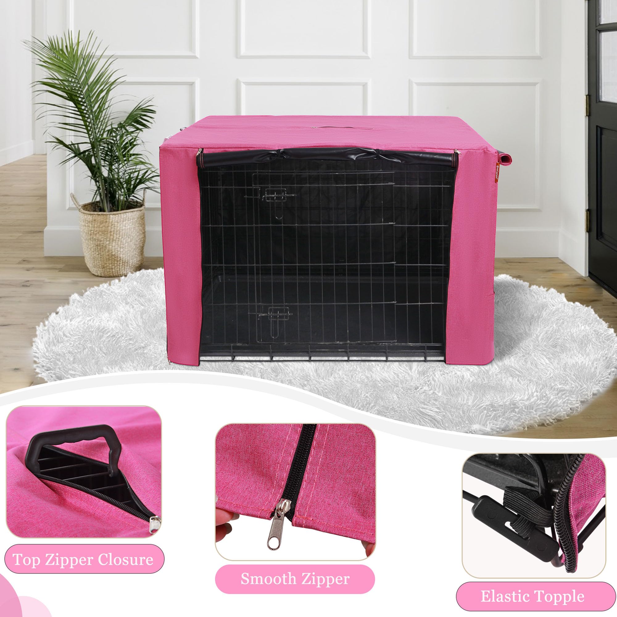 HiCaptain — Cubierta para Jaula de Perro en Poliéster 600D, Resistente al Viento y al Agua, para Uso Interior y Exterior