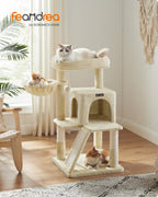 Feandrea Torre para Gatos Multinivel — Árbol Rascador con Percha Ampliada para Gatos Grandes y Cachorros, 96 cm