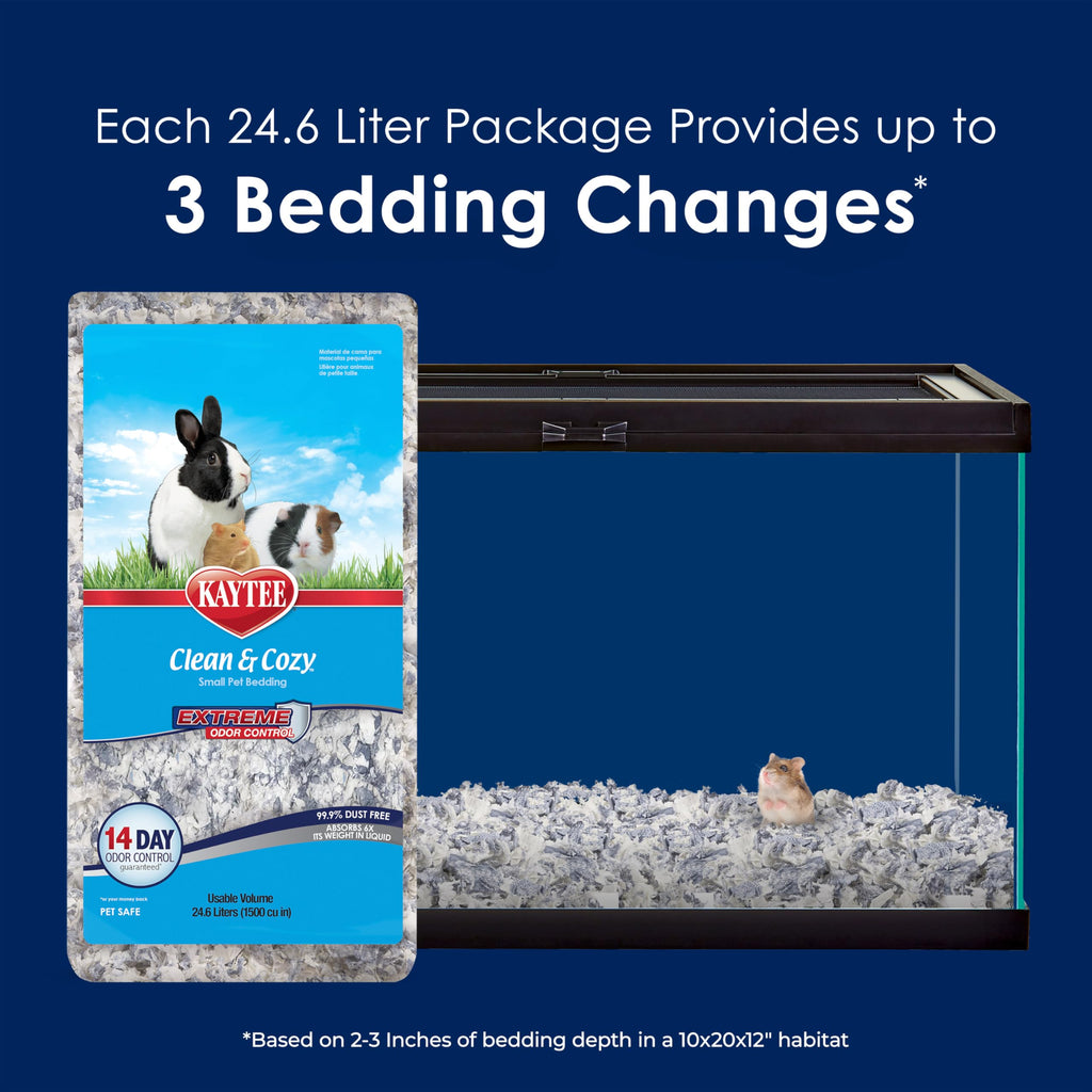 Kaytee Clean & Cozy Extreme Odor Control — Cama y Sustrato Absorbente con Control de Olores para Cobayos, Conejos, Hámsters, Jerbos y Chinchillas