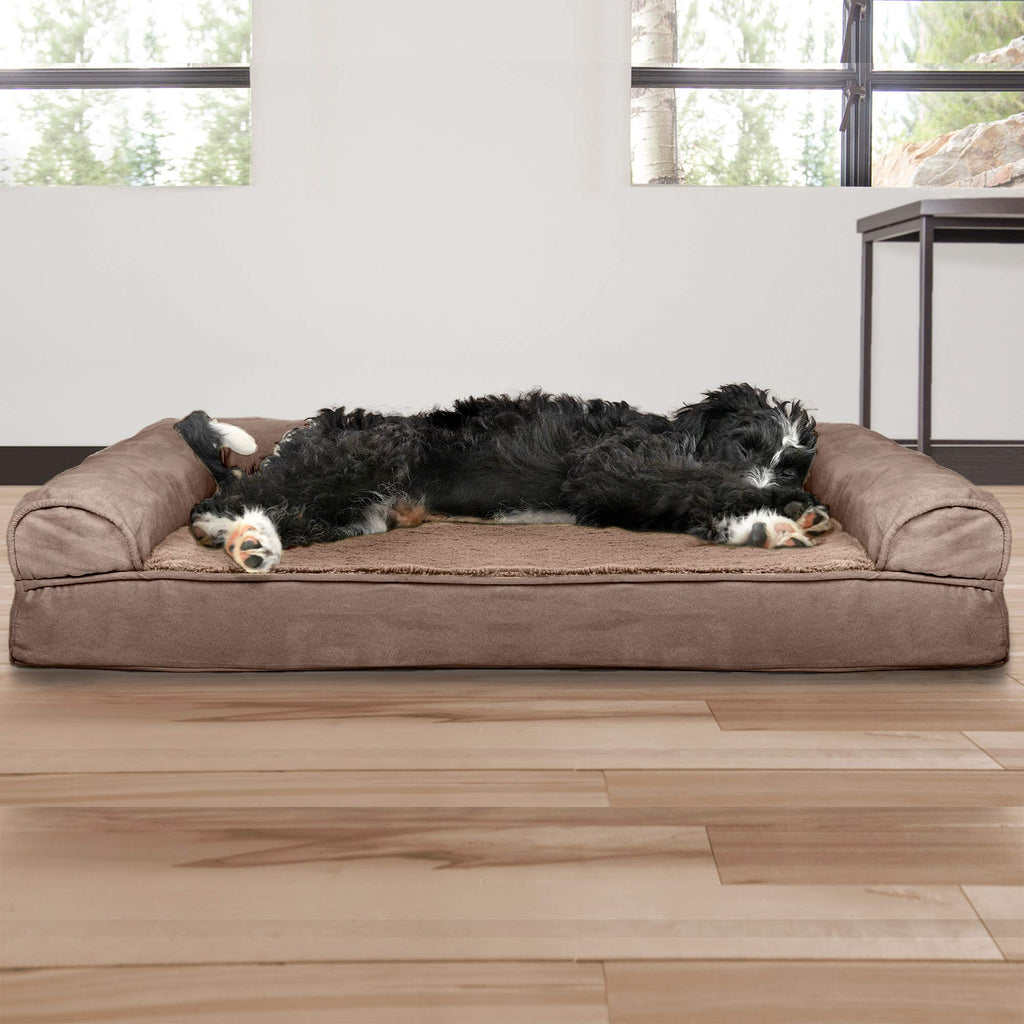 Furhaven Cooling Gel — Cama Ortopédica con Gel Refrescante, Bolsters Removibles y Cubierta Lavable para Perros Grandes