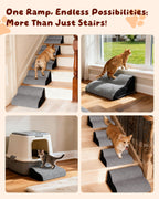 NRYDEPET Rampa para Escaleras de Perros — Paquete de 2, Superficie Suave de Espuma para Perros Pequeños y Seniors Menores de 14 kg, Funda Lavable, Asistencia Interior para Razas de Patas Cortas o Perros Cautelosos