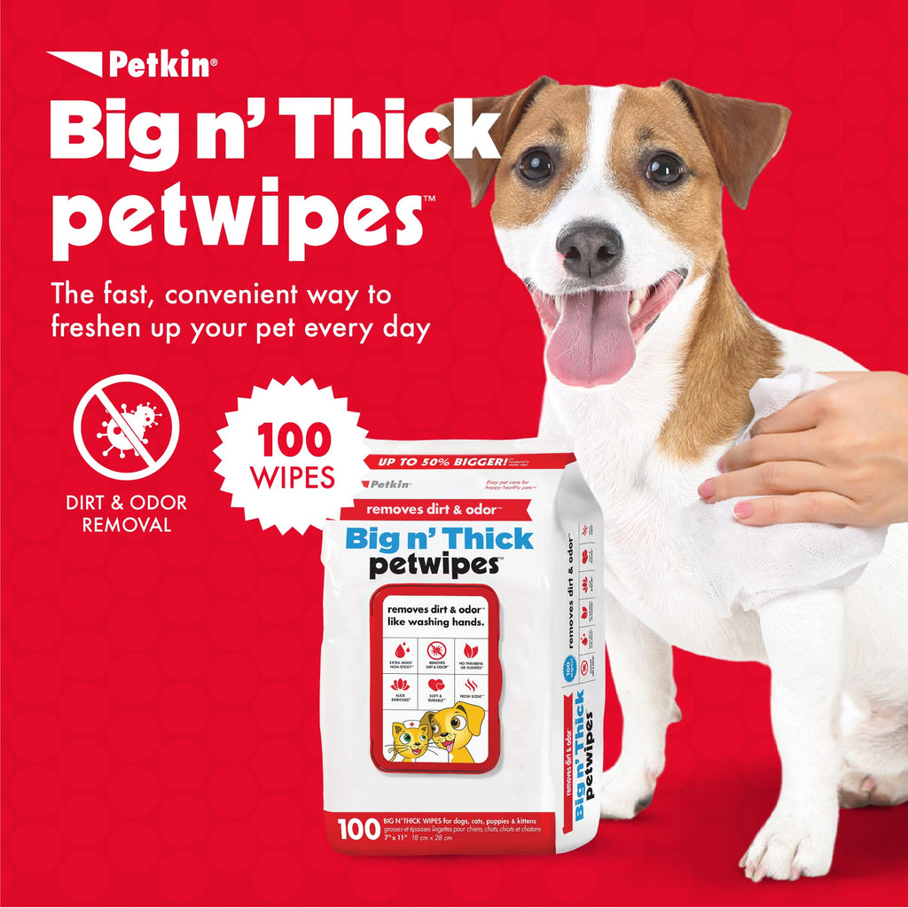 Petkin Pet Wipes — Toallitas Húmedas para Perros y Gatos, Limpieza de Orejas, Cara, Ojos y Cuerpo
