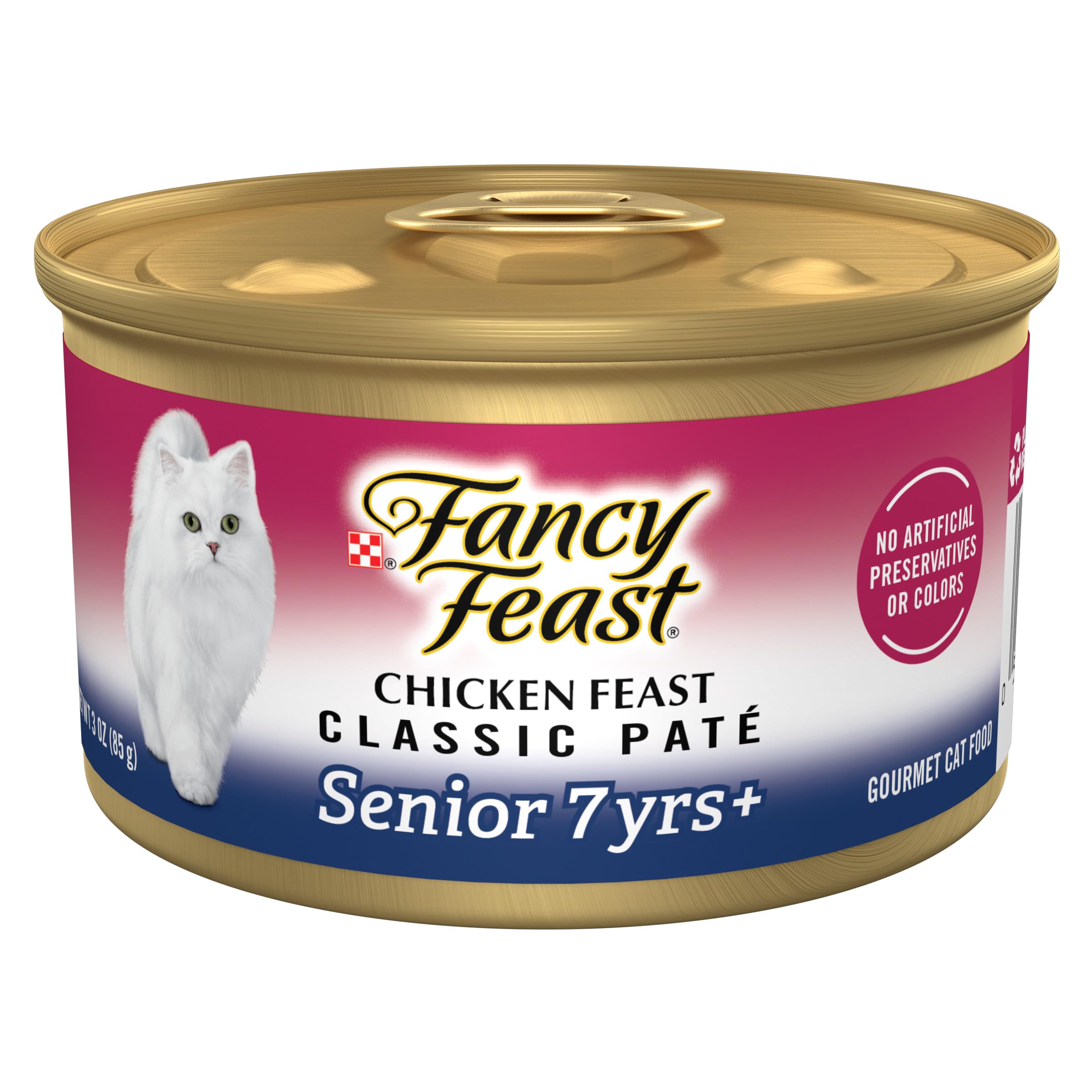 Purina Fancy Feast Paté Húmedo para Gatos Senior 7+ Años con Pollo Real — Paquete de 24 Latas de 85g
