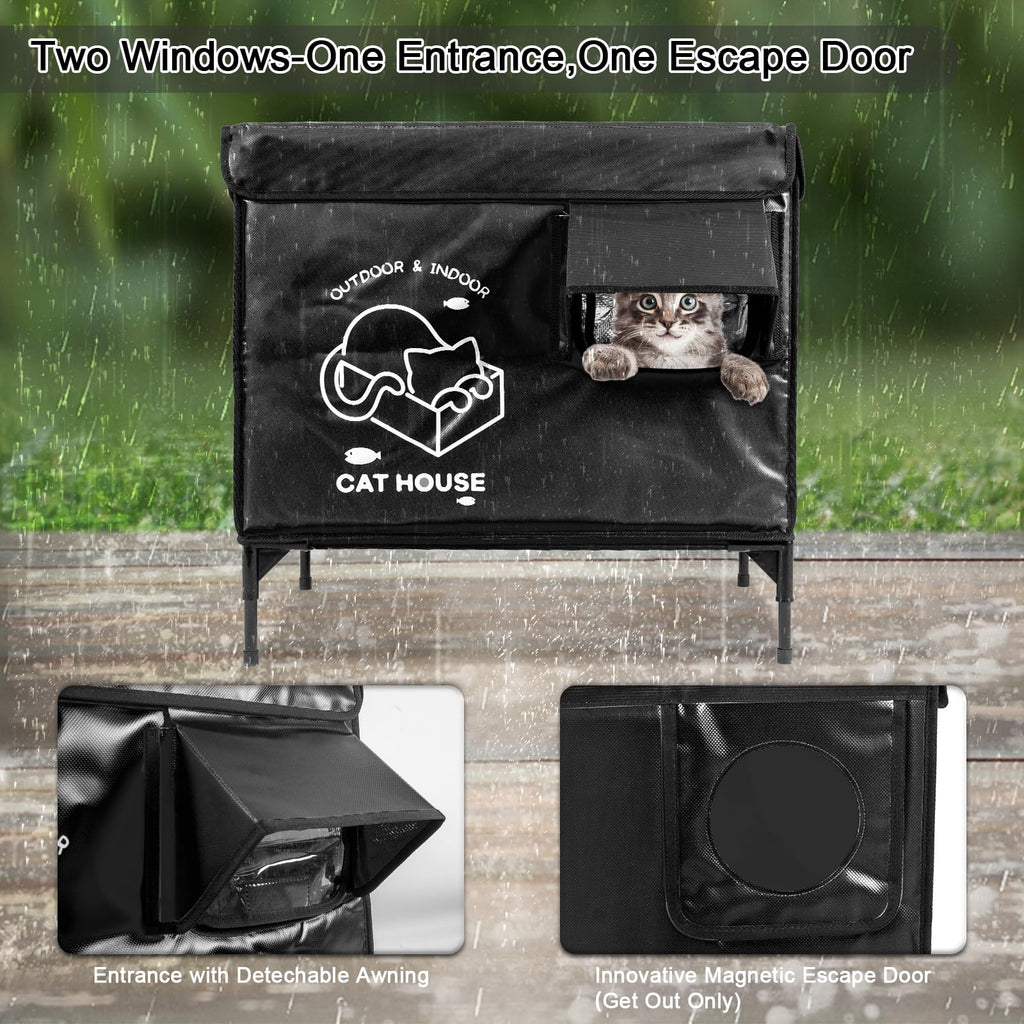 Casa para Gatos de Exterior — Refugio Impermeable Térmico para Gatos Callejeros y Domésticos