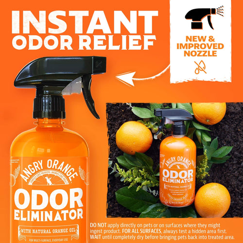 Angry Orange — Eliminador de Olores para Mascotas con Aceite Natural de Naranja para Orina de Perro y Gato, Manchas en Alfombras y Malos Olores