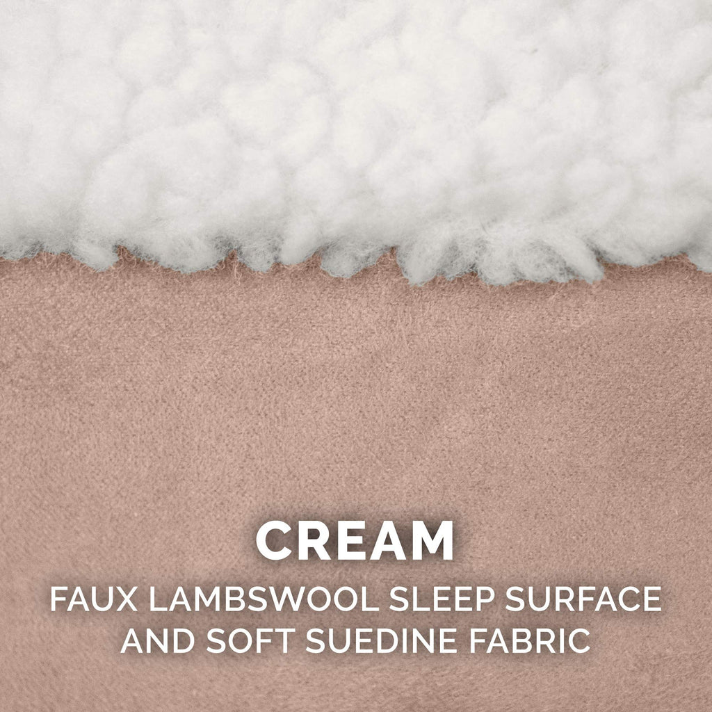 Furhaven Replacement Dog Bed Cover Sherpa & Suede Snuggery, Machine Washable - Blue, 26-inch