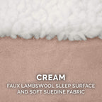 Furhaven Replacement Dog Bed Cover Sherpa & Suede Snuggery, Machine Washable - Blue, 26-inch