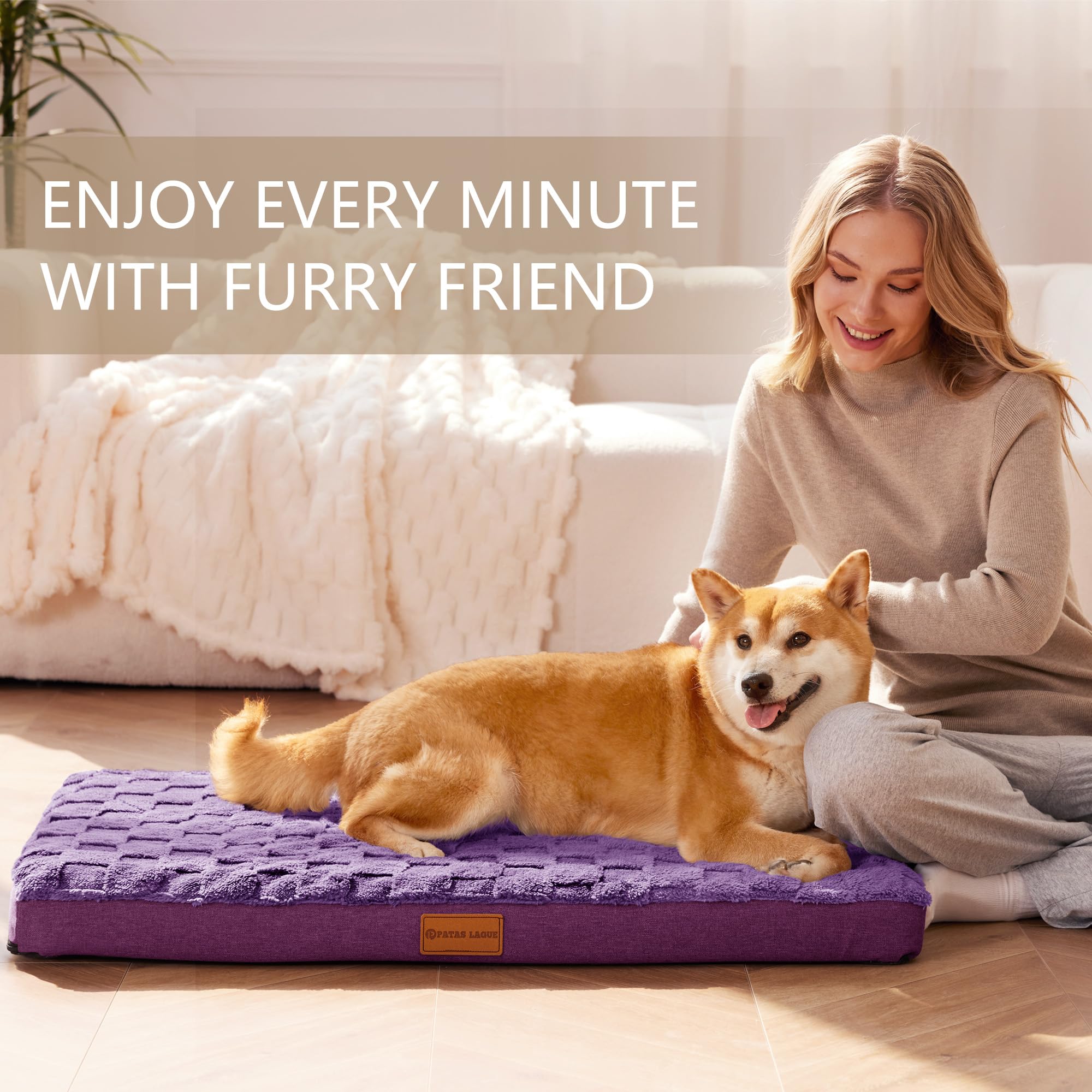 Patas Lague — Cama Ortopédica con Espuma Egg Crate, Funda Lavable y Base Antideslizante para Perro