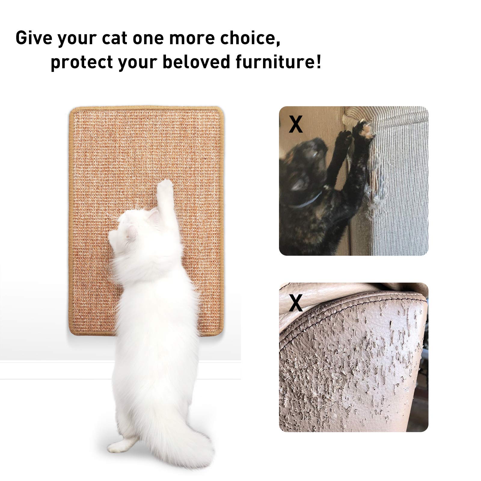 FUKUMARU — Tapete Rascador de Sisal Natural para Gato | Protege Tapetes y Sofás