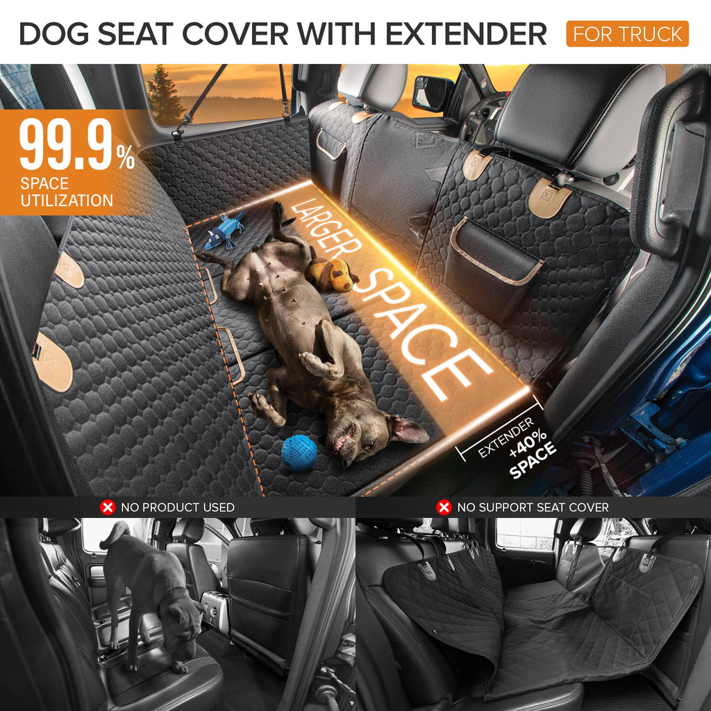 SHARLOVY — Funda Cubre Asiento Trasero para Auto con Extensión y Hamaca, Resistente a Mordidas para Perros