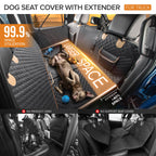 SHARLOVY — Funda Cubre Asiento Trasero para Auto con Extensión y Hamaca, Resistente a Mordidas para Perros