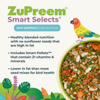 ZuPreem FruitBlend — Alimento en Pellets para Aves Medianas y Grandes (Loro, Conure, Caique, Gris Africano, Eclectus, Cacatúa Pequeña)