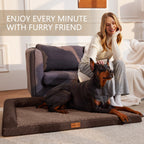 Patas Lague — Cama Ortopédica con Bolster en L y Cubierta Lavable Impermeable para Perro