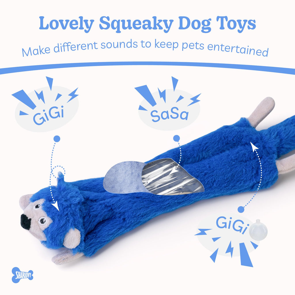 SHARLOVY Bubble Plush — Juguetes de Peluche Chirriantes y Crujientes sin Relleno para Perro