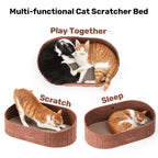 FUKUMARU — Rascador con Forma de Sofá para Gato, Reversible y Desmontable, Cama Rascadora Redonda para Gatos de Interior