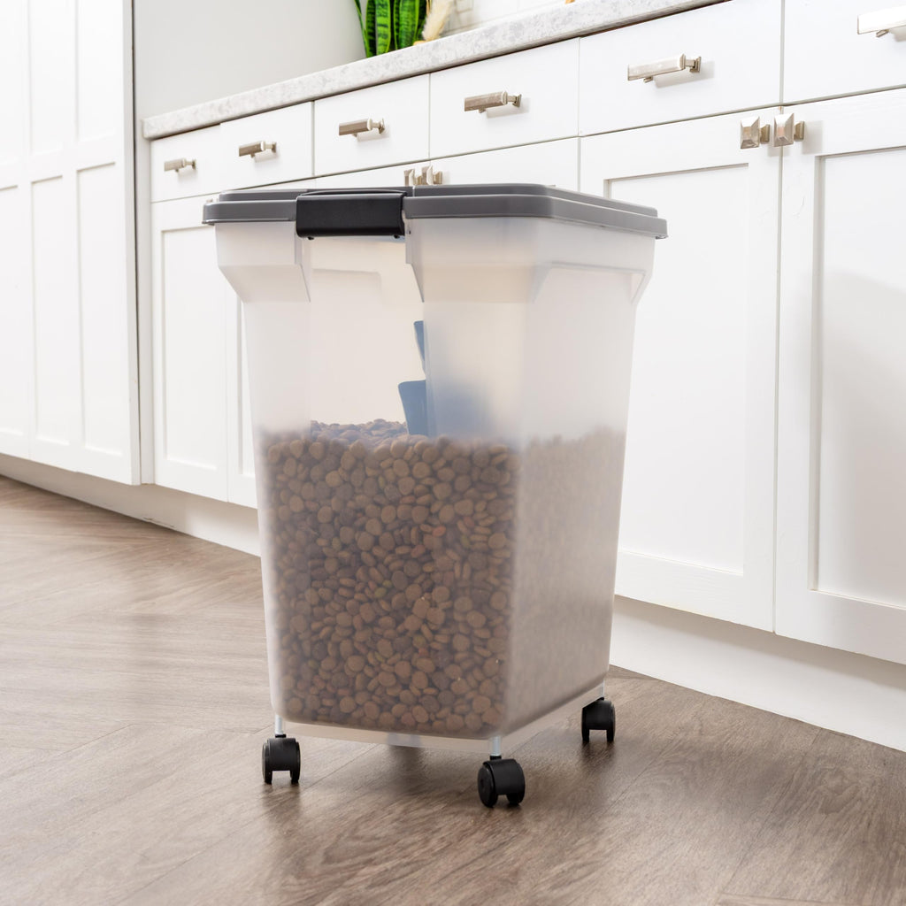 IRIS USA WeatherPro — Contenedor Hermético para Almacenamiento de Alimento con Ruedas para Perros, Gatos y Aves
