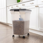 IRIS USA WeatherPro — Contenedor Hermético para Almacenamiento de Alimento con Ruedas para Perros, Gatos y Aves