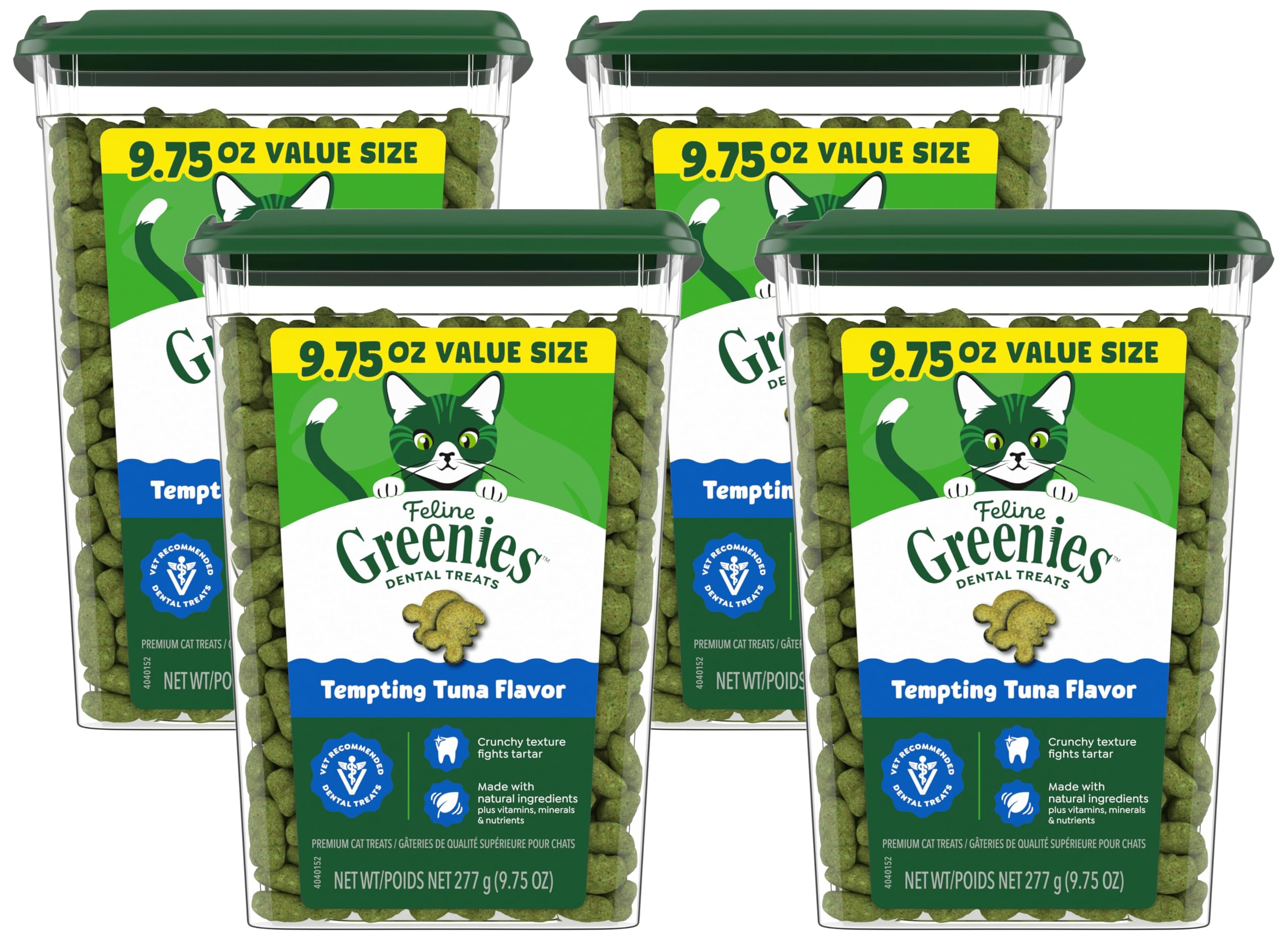 Greenies Feline — Premios Dentales Naturales para Gato Adulto, Sabor Atún Tentador