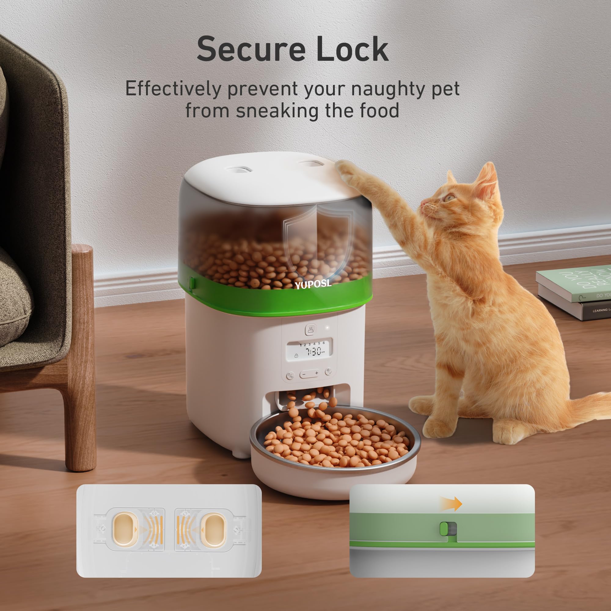 Yuposl — Comedero Automático Programable para Gatos y Perros con Control de Porciones y Batería de 180 Días