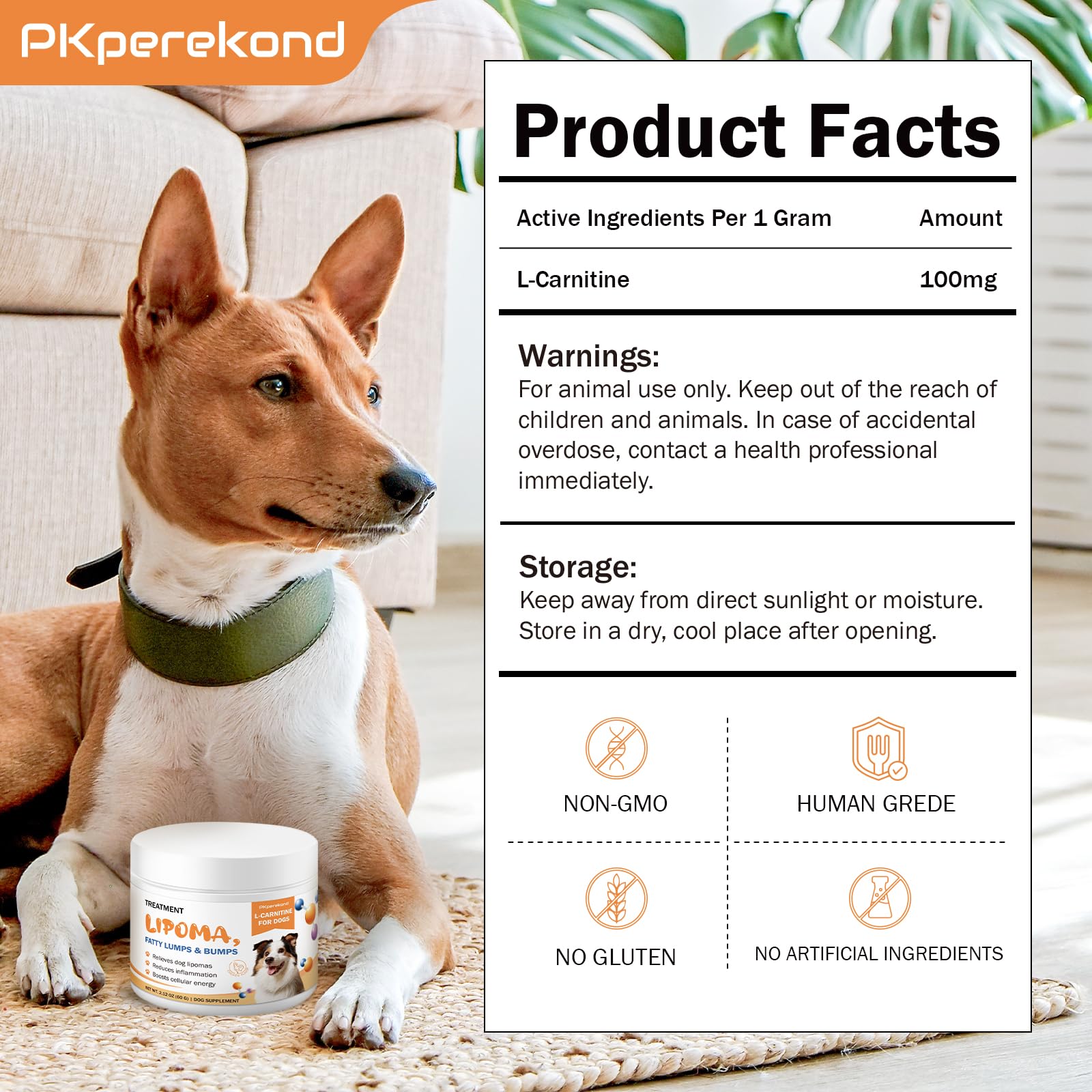 Suplemento de L-Carnitina para Perros — Tratamiento Natural para Lipomas, Reduce Bultos y Bolas de Grasa, Mejora el Metabolismo de Grasas, Aumenta Energía y Vitalidad, Apoya la Salud Muscular y el Bienestar General