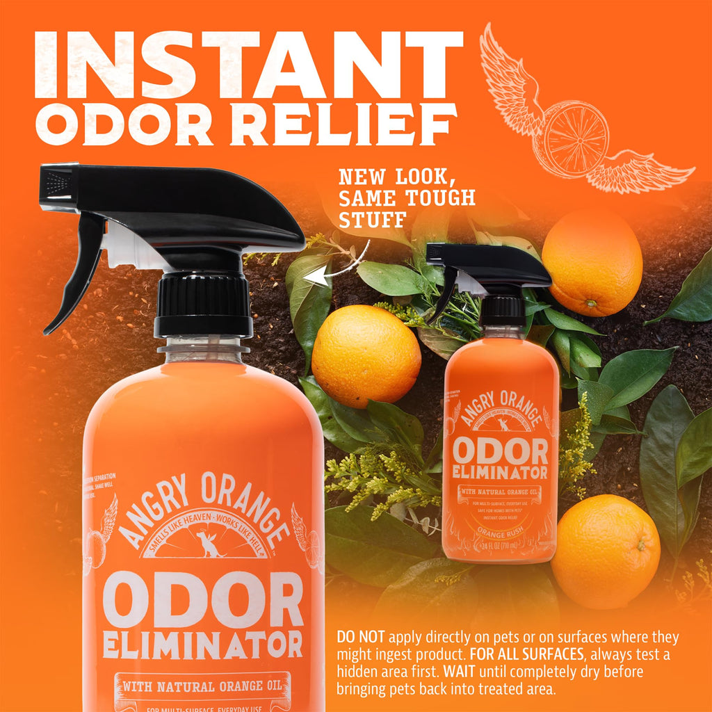 Angry Orange — Eliminador de Olores para Mascotas con Aceite Natural de Naranja para Orina de Perro y Gato, Manchas en Alfombras y Malos Olores
