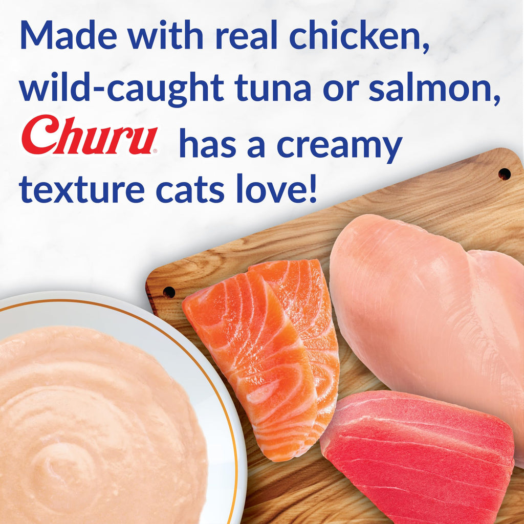 INABA Churu — Snack Cremoso Lickable sin Granos con Vitamina E y Taurina para Gato