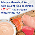 INABA Churu — Snack Cremoso Lickable sin Granos con Vitamina E y Taurina para Gato